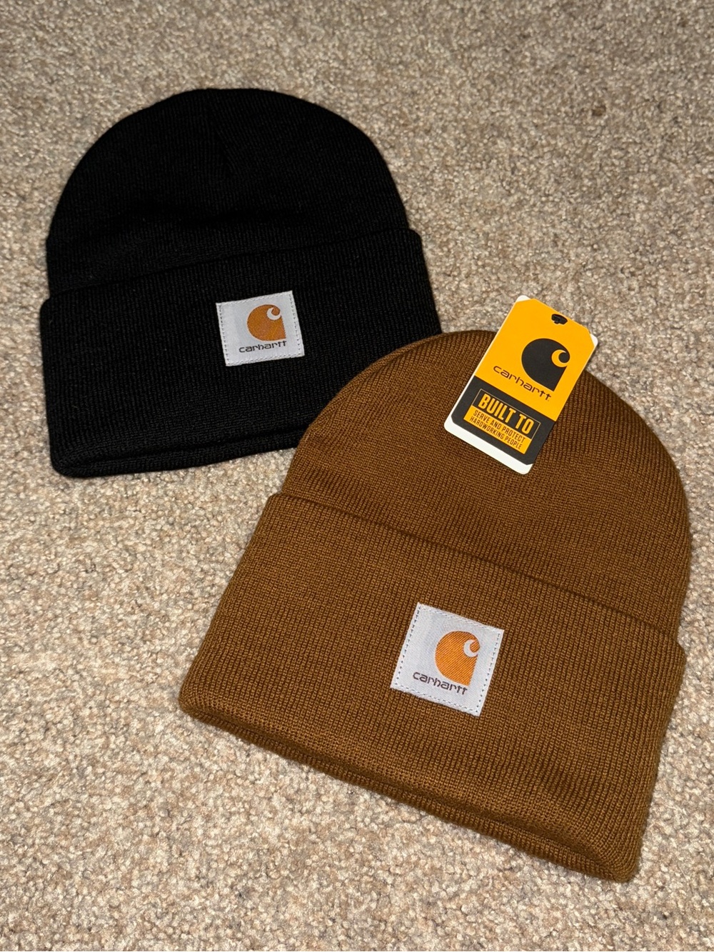 NWT Set of Unisex Carhartt Beanies - Black & Brown